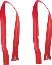 BamBella® - Rits - 70 cm - Deelbaar - 2 stuk - Rood - Dik Stevig kleermaker bloktanden deelbare naaien