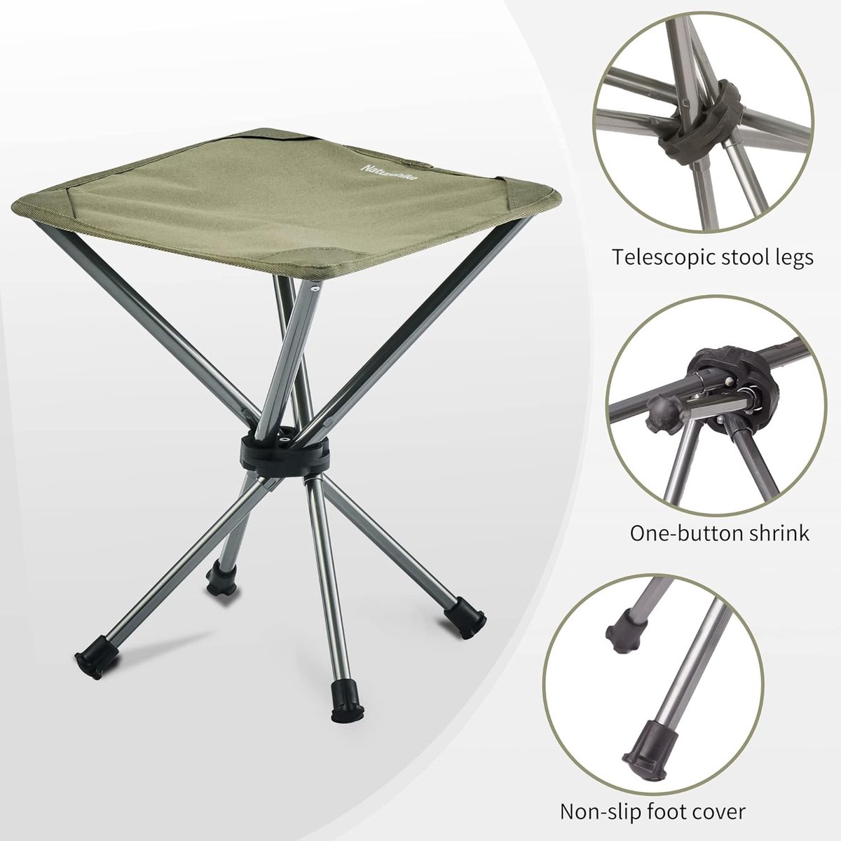 Tabouret Pliant Lafuma ALU PL - Ultra-Léger 0,9kg - Toile Batyline - Made In France