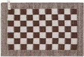 Knit Factory Gebreide Placemat - Onderlegger Block - Eetmat - Ecru/Chocolate - Donkerbruin - 50x30 cm