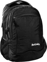 BeUniq ruime rugzak voor school en op reis - 41x30x18 cm - zwart - laptopvak- laptoptas