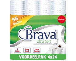 Brava - Ultra Soft Toiletpapier - 96 Rollen - 3 Laags - Ultiem Comfort WC Papier - Superieure…