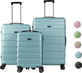 FLY&BYE Kofferset - Koffer - 3 Delig - Complete Set - 35L Handbagage + 59L en 89L Ruimbagage - Cijferslot - Blauw