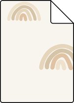 Proefstaal ESTAhome behang regenboogjes beige - 139685 - 26,5 x 21 cm