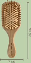 Haarkam - Bamboe haarborstel - Haaraccessoires - Kammen - Haarborstels voor Nat, Droog - Massage Haar borstel Hoekig - Kam - Anti Klit Haarborstel - Haarverzorging