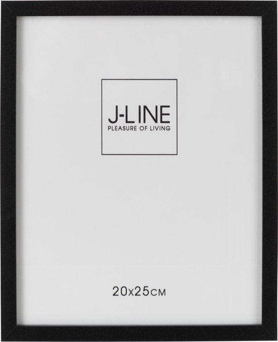 J-Line fotolijst - fotokader Basic - hout - zwart - medium - 2 stuks