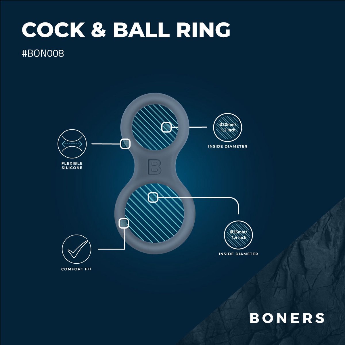 Goedkoopste Boners - Siliconen Cockring en Ballstretcher - Seksspeeltjes - Penisring - Cockringen - Sex Toys voor Mannen - Bondage - Eikelring - BDSM Set - Grijs