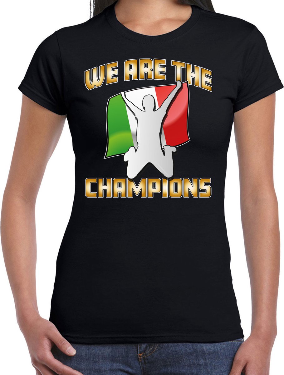 Bellatio Decorations Verkleed shirt voor dames - Italie - zwart - voetbal supporter - themafeest L