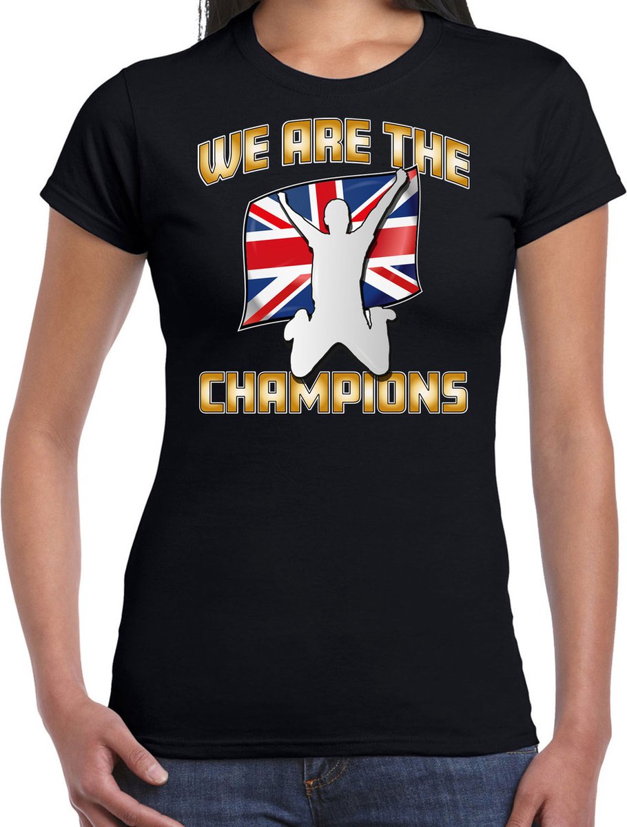 Bellatio Decorations Verkleed shirt voor dames - Engeland - zwart - voetbal supporter - themafeest M