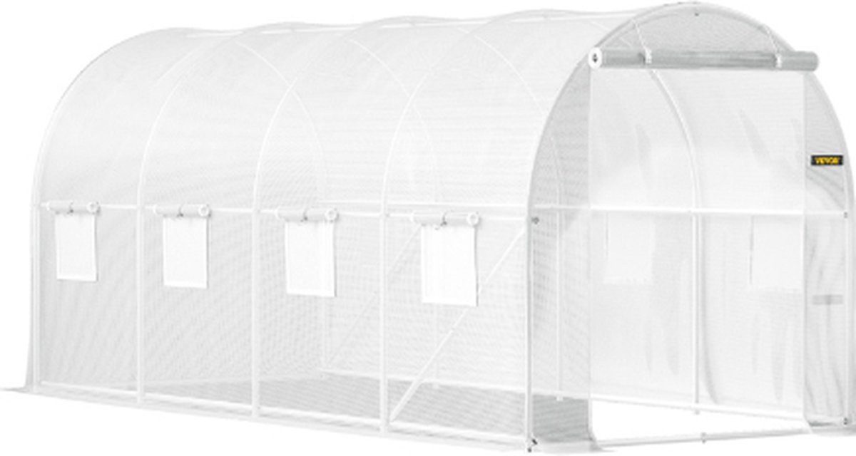 Vevor Walk-In Tunnel Kas Gegalvaniseerd Frame Waterdichte Cover Kassen 450 215 215 cm Wit Moestuin Tuinkas Kweekkas