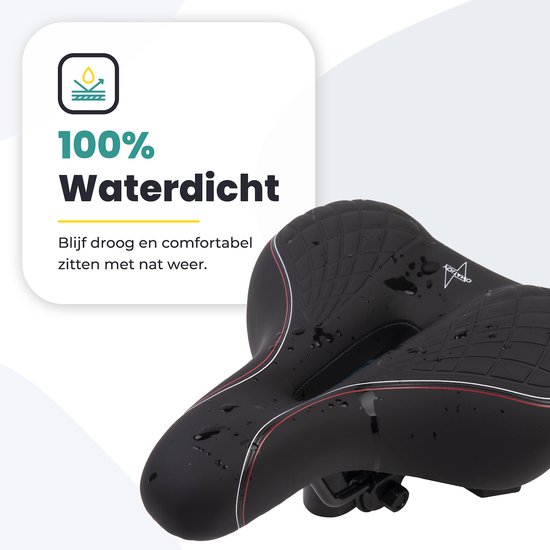 Voltano Zen Fietszadel Met Antislip Gelpads - Zwart / Rood - Uitsparing - Inclusief Zadelstrop - Unisex