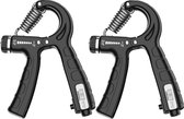 DOWO® Handtrainer Set - Grip Trainer voor Fitness - Verstelbare Handknijper - Knijphalter Gripper - Onderarm Trainer Set - Armtrainer - Vingertrainer met Teller - 2 Stuks