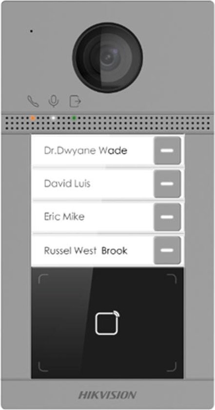 Foto: Hikvision ds kv8413 wme1 c surface 4 knops ip video intercom 2mp wifi deurbel met poe mifare kaartlezer en alarm