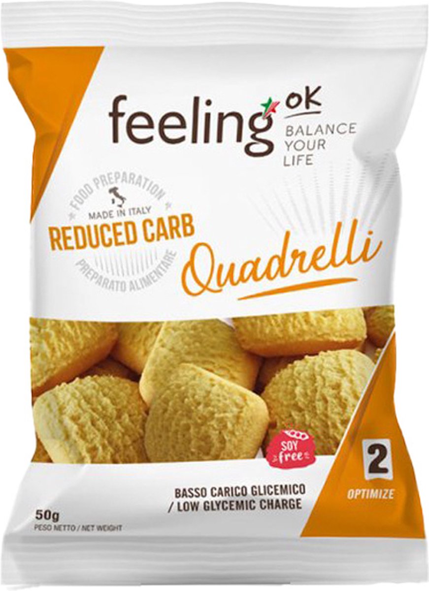 Feeling OK | Quadrelli Hazelnoot | 6 stuks | 6 x 50 gram