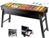 Bloominggoods® Houtskoolbarbecue - Campinggrill - Houtskool - Inklapbare grill - Draagbare grill - 60 x 23 x 34 cm - Camping - Tuin - BBQ - Barbecue
