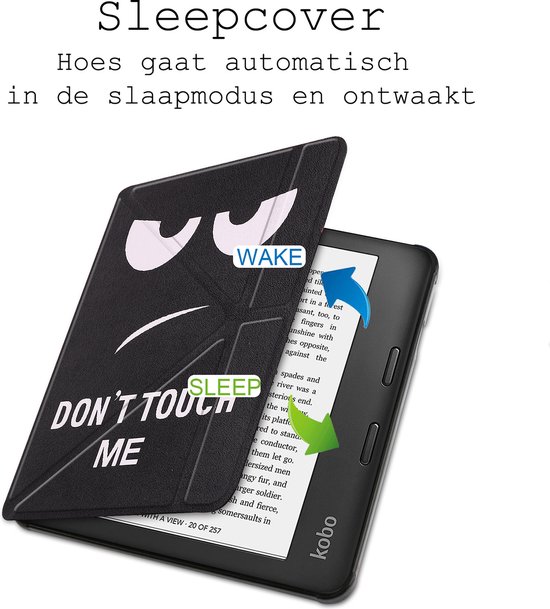 Hoes Geschikt voor Kobo Libra 2 Hoesje Bookcase Cover Hoes Trifold Met Screenprotector - Hoesje Geschikt voor Kobo Libra 2 Hoes Cover Case - Don't Touch Me van LC.IMEEKE — afbeelding 2