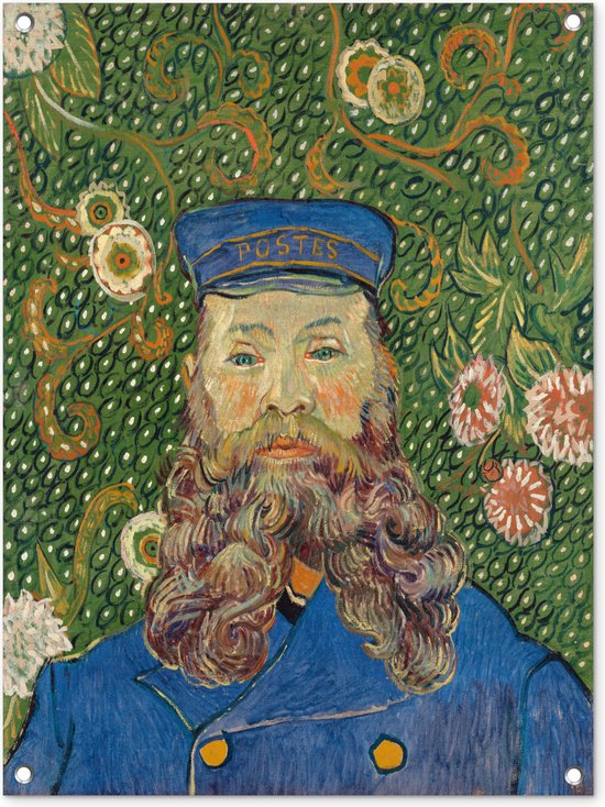 Tuinschilderij Portret van postbode Joseph Roulin - Vincent van Gogh - 60x80 cm - Tuinposter - Tuindoek - Buitenposter