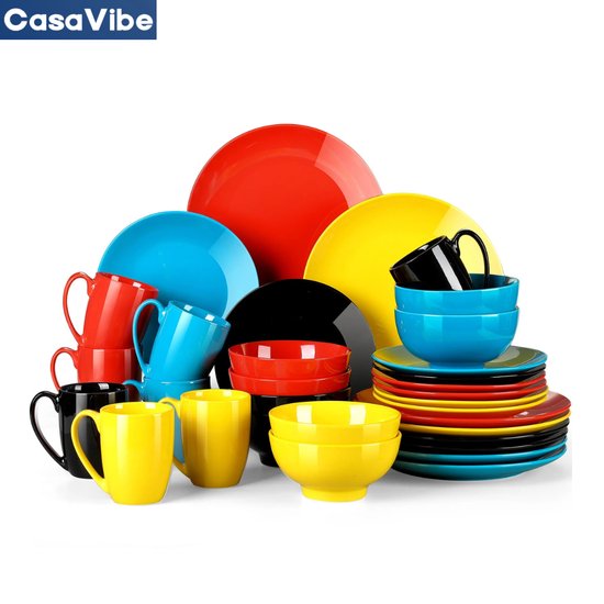 Melamine campingservies, set voor 4 personen, Stone Green 4 stenen koffiekopjes, bekers, tafelservies, picknick, BBQ, kookgerei