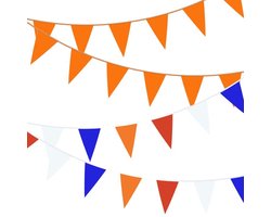 Oranje Slingers Vlaggenlijn Oranje Versiering Oranje Vlaggetjes EK WK Koningsdag Oranje Feest Artikelen 200 Meter