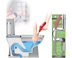 1,3 m wc-pijpreinigingsspiraal met klauw, toiletreinigingsspiraal, ideaal voor het verwijderen van haren en vuil, geschikt voor toiletten verstopping, riolering, badkuip