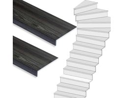 Traprenovatie set - 1 kwart draai - 13 treden SPC toplaag Antraciet