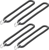 ProPlus Spanrubbers met S-haak - 12x stuks - 20 cm - voor dekzeilen - RVS S-haak - tentelastiek