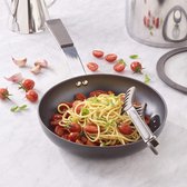 Spaghettitang van 18/10 roestvrij staal en siliconen, design-kookgerei, afmeting 23 cm - zwart