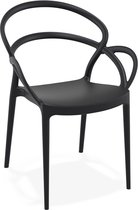 Chaise de patio design noir Alterego 'JULIETTE'