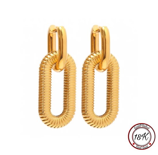 Borasi Chain Pendant Earring | 18K Goldplated | Ketting Hanger Oorbel | Statement Oorbellen | Luxe Oorbellen | Goud | Cadeau | Verjaardag Cadeau | Cadeau Voor Haar | Dames Sieraden | Luxe Geschenkzakje | Moederdag |