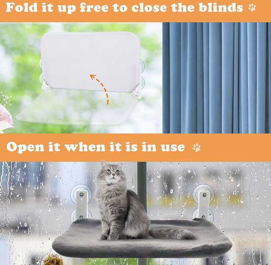 GUUSII HOME Katten Vensterhangmat Opvouwbaar 4 Zuignappen Vensterbank GUUSII HOME Katten Vensterhangmat Opvouwbaar 4 Zuignappen Vensterbank