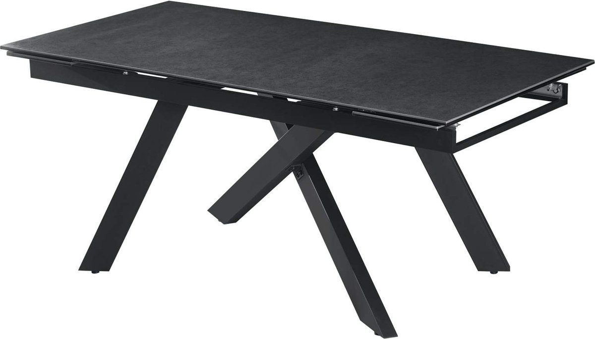Belfurn - Verlengbare eetkamertafel Mass 180/240 x 90 cm in grijze keramiek