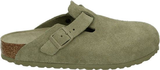 Birkenstock BOSTON FADED KHAKI - Dames slippers - Kleur: Groen - Maat: 43