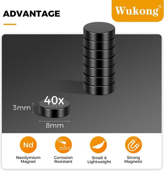 MIN CI Neodymium magneten met gat van 8 x 3 mm, M3, schroefbaar, plat, kleine potmagneten voor magneetbord, keukenkast, koelkast, rond, sterk, 30 stuks