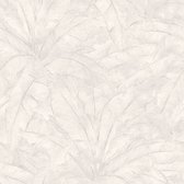 Natuur behang Profhome 369274-GU vliesbehang licht gestructureerd met bloemmotief mat grijs zilver wit 5,33 m2