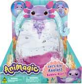 Animagic Let's Glo Axolotl Aquarium - Speelfiguur - Lichtgevende Axolotl - Met eigen aquarium