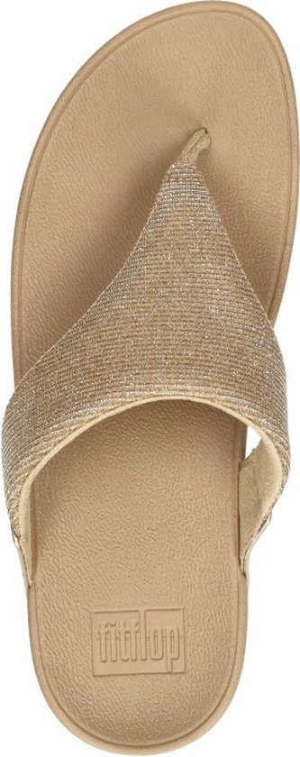 FitFlop Lulu Shimmerlux Toe - Post Sandals Teenslippers - beige - Maat 43