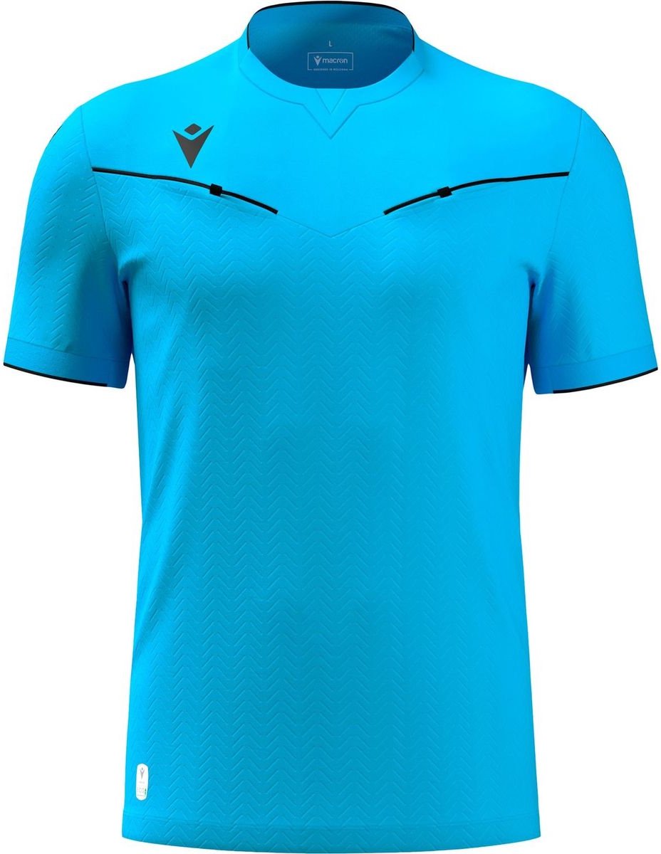Macron Ponnet Eco Scheidsrechtersshirt Korte Mouw Heren - Neon Sky | Maat: 3XL