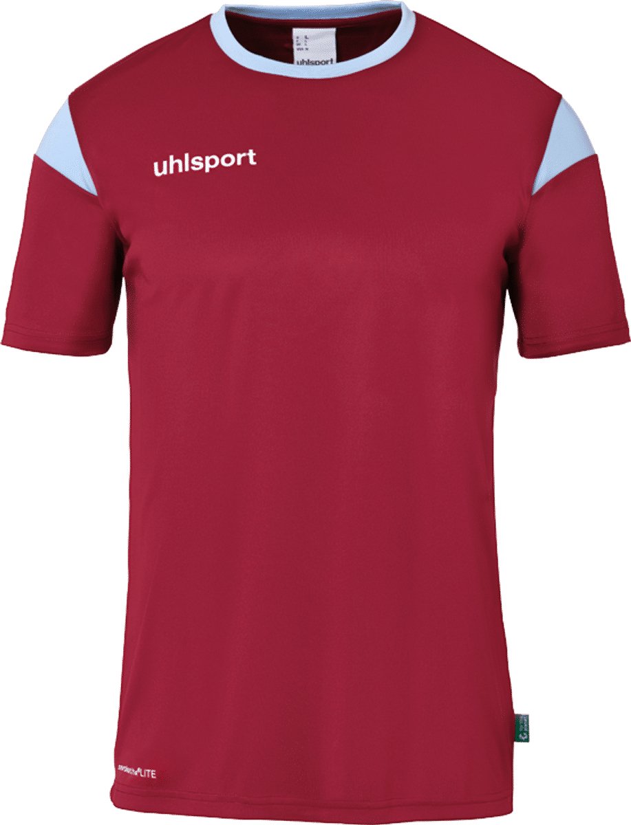Uhlsport Squad 27 Shirt Korte Mouw Heren - Bordeaux / Hemelsblauw | Maat: 2XL