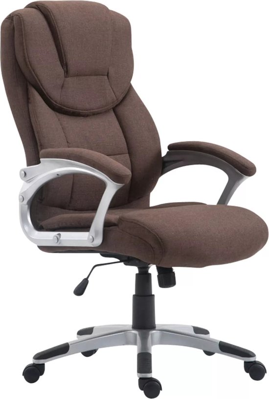 In And OutdoorMatch Luxe Bureaustoel Grazia Brenda - stof - Bruin - Op wielen - Ergonomische bureaustoel - Voor volwassenen - In hoogte verstelbaar