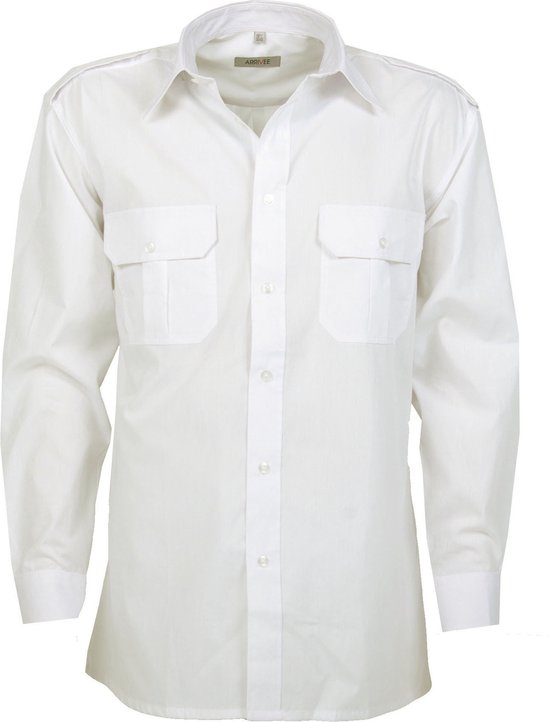 GCM overhemd - blouse heren - wit uni - lange mouwen - 862 - maat 39/40