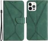 iPhone 15 Pro hoesje - Leather- Book case- Cityhoesje Groen