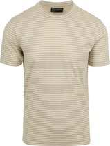 Marc O'Polo - T-Shirt Linnen Streep Ecru - Heren - Maat M - Regular-fit