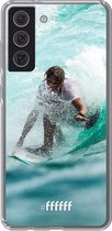 6F hoesje - geschikt voor Samsung Galaxy S21 FE -  Transparant TPU Case - Boy Surfing #ffffff