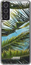 6F hoesje - geschikt voor Samsung Galaxy S21 FE -  Transparant TPU Case - Palms #ffffff