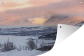 Muurdecoratie Het winterlandschap van het Nationaal park Abisko in Zweden - 180x120 cm - Tuinposter - Tuindoek - Buitenposter