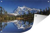 Le lac reflète la montagne dans le parc national des North Cascades affiche de jardin 180x120 cm - Toile de jardin / Toile d'extérieur / Peintures d'extérieur (décoration de jardin) XXL / Groot format!