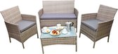 Dining Tuinset Grijs 4 persoons Polyrotan / Wicker - Dritto