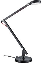 LED Tafellamp - Nitron Amsty - 5W - Warm Wit 3000K - Rond - Glans Zwart - Aluminium