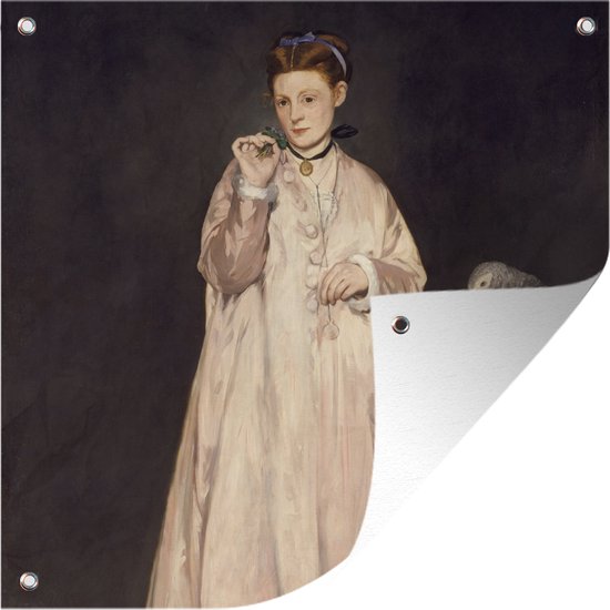 Tuinposters A Young Lady in 1866 - Edouard Manet - 50x50 cm - Tuindoek - Buitenposter