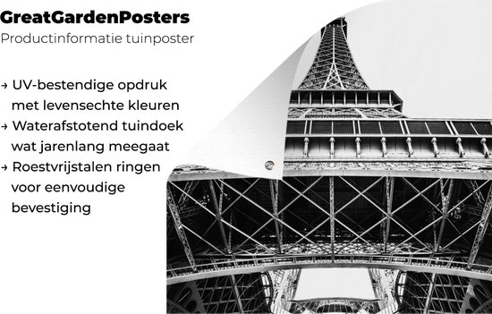 Affiche de jardin Under the Eiffel Tower 60x90 cm - Toile de jardin / Toile d'extérieur / Peintures d'extérieur (décoration de jardin)