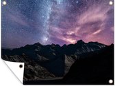 Affiche de jardin Voie lactée au-dessus du Jungfraujoch toile en vrac 80x60 cm - Toile de jardin / Toile d'extérieur / Peintures pour l'extérieur (décoration de jardin)